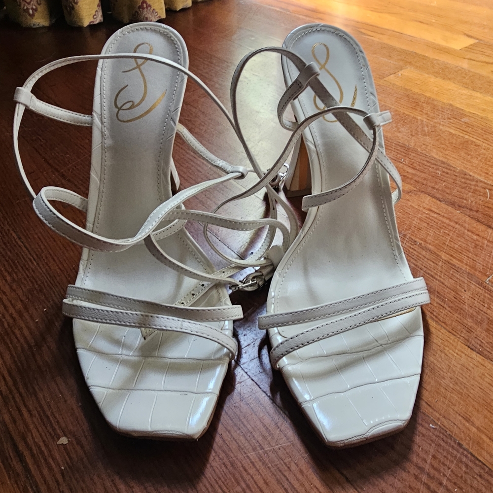 Sam Edelman Cream Strappy Heels
